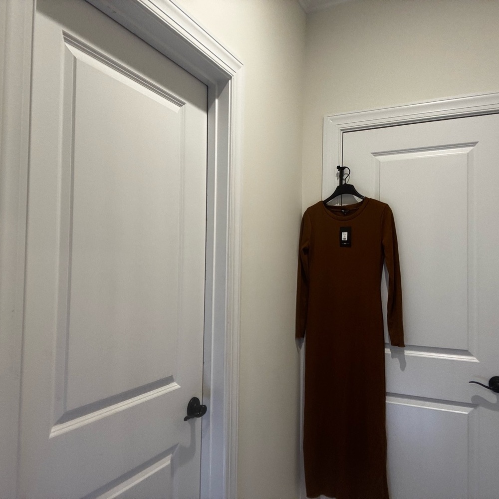 Fashion Nova Chocolate Long Sleeve Dress